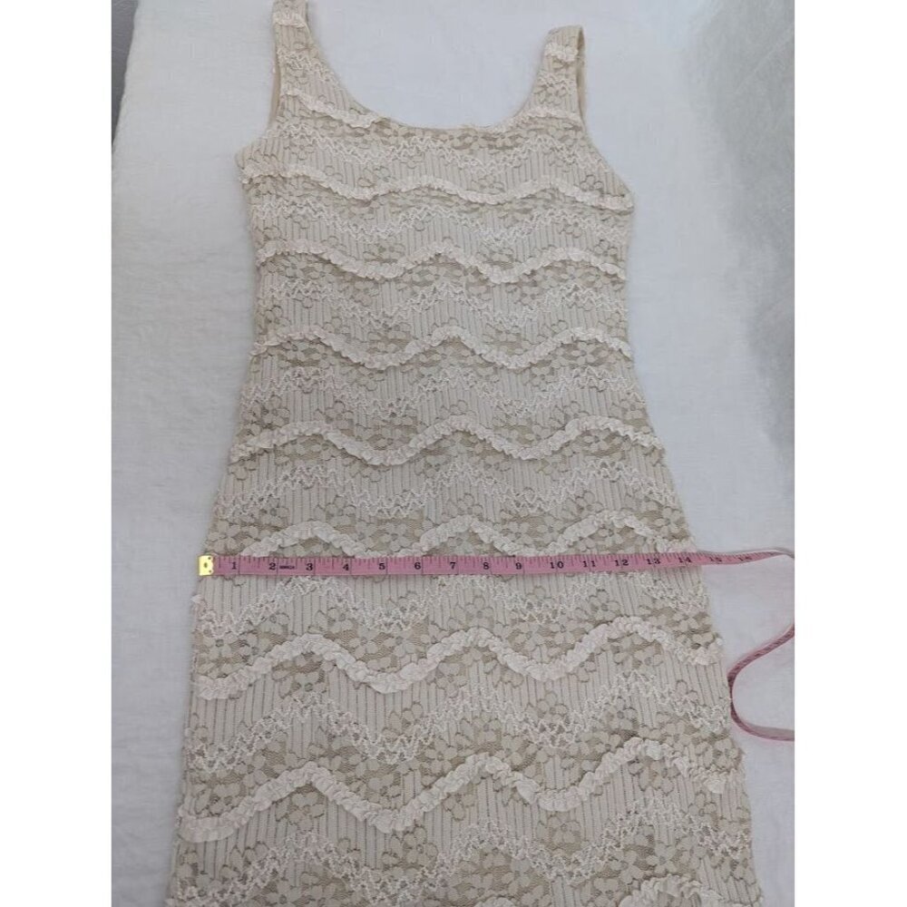 Love Culture women's size small lace cream off white fitted tank mini dress A13 - Picture 8 of 8